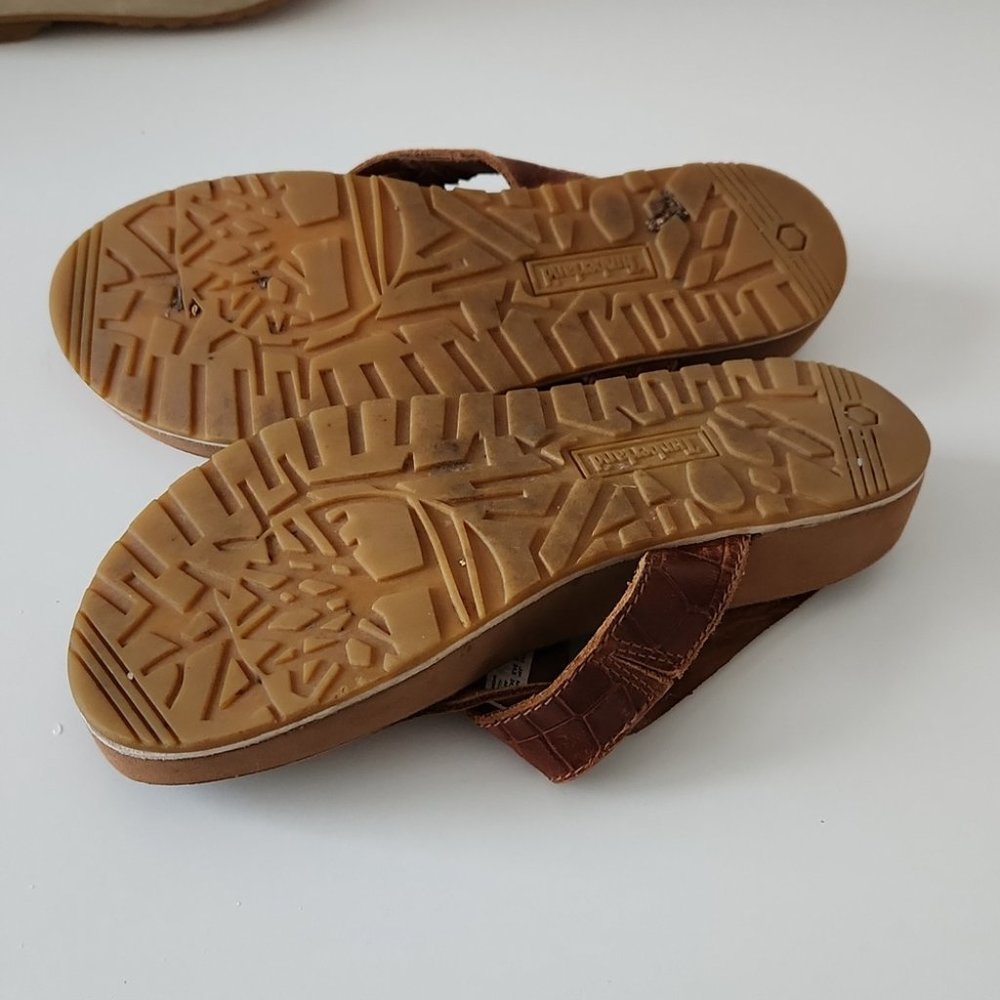 *SOLD* TIMBERLAND | Malibu Waves Thong Sandals brown leather sz 7.5 - Picture 5 of 5